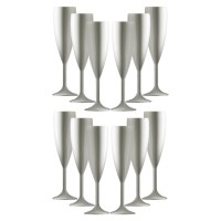 White Coloured Champagne Glasses set of 12